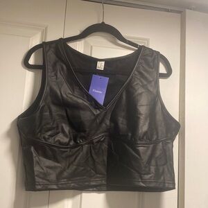 Faux leather top new with tags